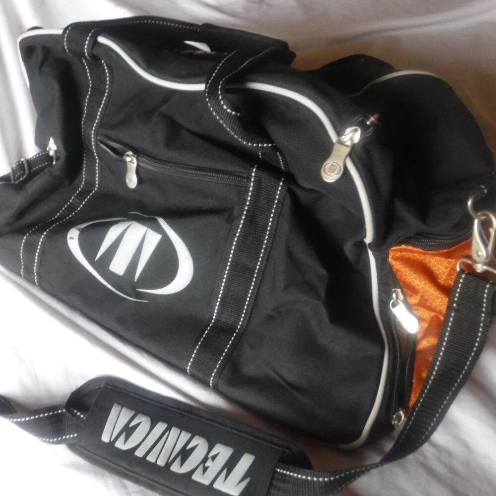 Tecnica Duffle Bag Black With Shoulder Strap Pre Owned